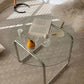 Modern Glass Top Round Coffee Table Sled Single Coffee Table