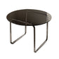 Modern Glass Top Round Coffee Table Sled Single Coffee Table
