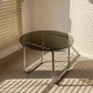 Modern Glass Top Round Coffee Table Sled Single Coffee Table