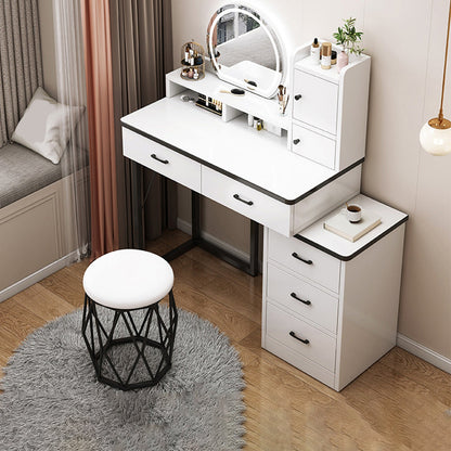 Contemporary Makeup Vanity Desk Table with 5 Drawers and Mirror