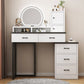 Contemporary Makeup Vanity Desk Table with 5 Drawers and Mirror