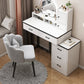 Contemporary Makeup Vanity Desk Table with 5 Drawers and Mirror