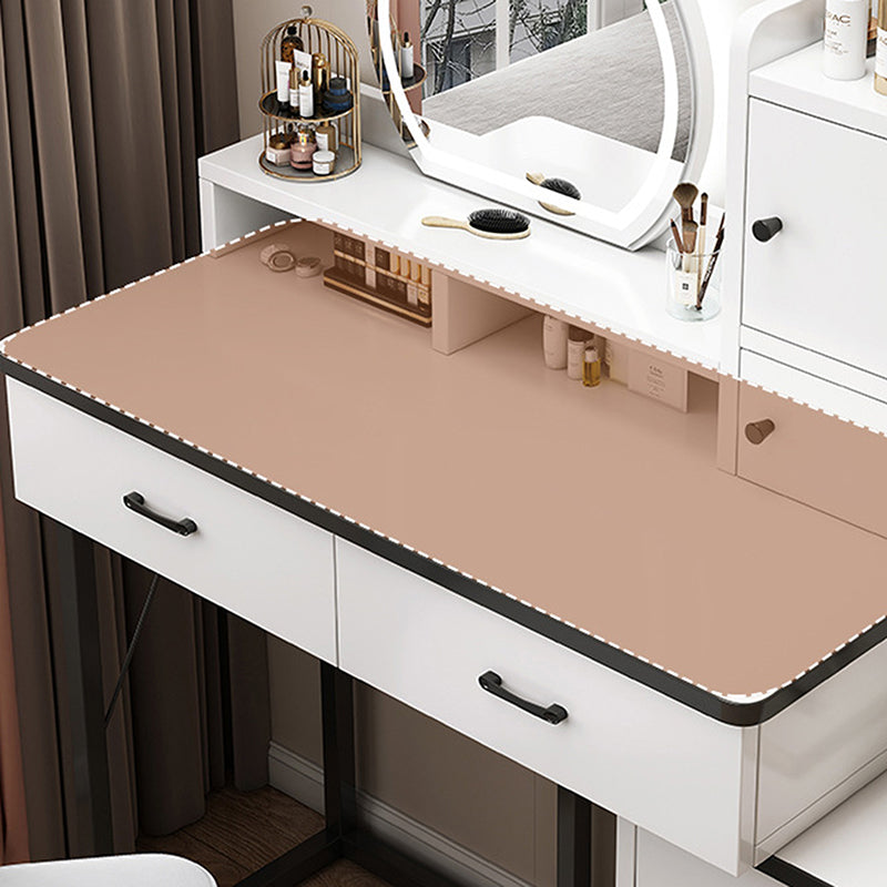 Contemporary Makeup Vanity Desk Table with 5 Drawers and Mirror