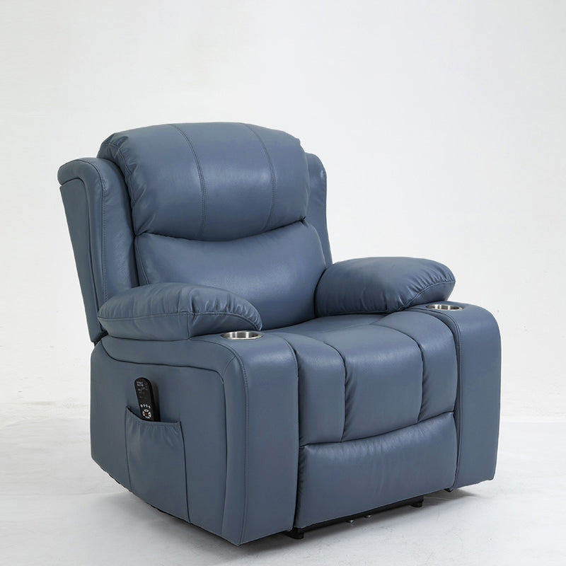 Traditional Home Theater Recliner Chair with Lumbar and Power-Push Botton Blue Clearhalo 'Chairs & Seating' 'furn' 'furn_recliners' 'Furniture' 'Living Room Furniture' 'Recliners' 6816272