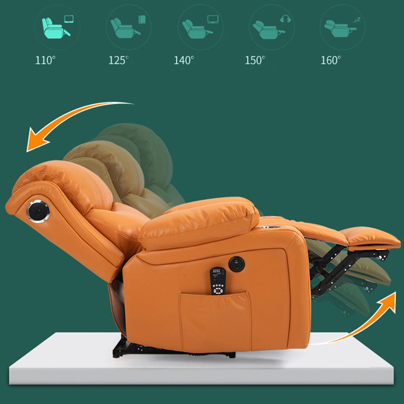 Traditional Home Theater Recliner Chair with Lumbar and Power-Push Botton Clearhalo 'Chairs & Seating' 'furn' 'furn_recliners' 'Furniture' 'Living Room Furniture' 'Recliners' 6816279