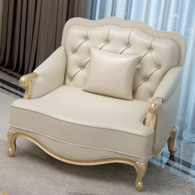 38.18" Tall Nailhead Trim Sectional Sofa Sloped Arm Genuine Leather Sofa 1-Seater Sofa Leather Horizontal Clearhalo 'furn' 'furn_sectionals' 'Furniture' 'Living Room Furniture' 'Sectionals' 6816291