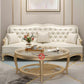 38.18" Tall Nailhead Trim Sectional Sofa Sloped Arm Genuine Leather Sofa 3-Seater Sofa Leather Horizontal Clearhalo 'furn' 'furn_sectionals' 'Furniture' 'Living Room Furniture' 'Sectionals' 6816292
