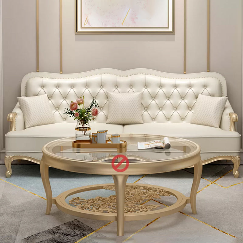 38.18" Tall Nailhead Trim Sectional Sofa Sloped Arm Genuine Leather Sofa 3-Seater Sofa Leather Horizontal Clearhalo 'furn' 'furn_sectionals' 'Furniture' 'Living Room Furniture' 'Sectionals' 6816292