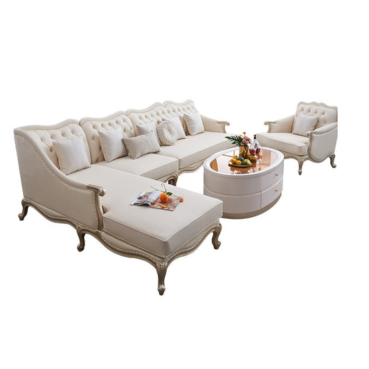 38.18" Tall Nailhead Trim Sectional Sofa Sloped Arm Genuine Leather Sofa Clearhalo 'furn' 'furn_sectionals' 'Furniture' 'Living Room Furniture' 'Sectionals' 6816297