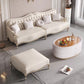 38.18" Tall Nailhead Trim Sectional Sofa Sloped Arm Genuine Leather Sofa 4-Seater Sofa with Ottoman Leather Horizontal Clearhalo 'furn' 'furn_sectionals' 'Furniture' 'Living Room Furniture' 'Sectionals' 6816298