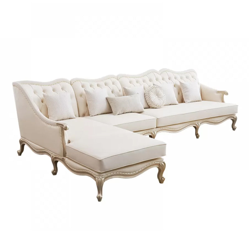 38.18" Tall Nailhead Trim Sectional Sofa Sloped Arm Genuine Leather Sofa 2-Seater Sofa & 1-Seater Sofa & Chaise Longue Leather Left Clearhalo 'furn' 'furn_sectionals' 'Furniture' 'Living Room Furniture' 'Sectionals' 6816300