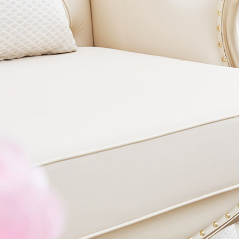 38.18" Tall Nailhead Trim Sectional Sofa Sloped Arm Genuine Leather Sofa Clearhalo 'furn' 'furn_sectionals' 'Furniture' 'Living Room Furniture' 'Sectionals' 6816301