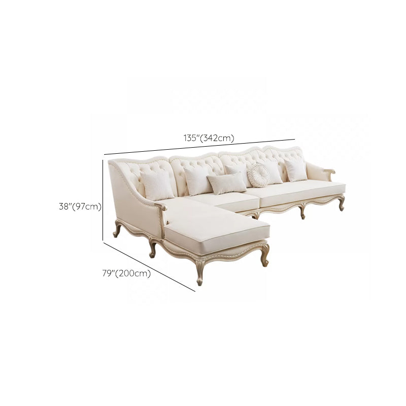 38.18" Tall Nailhead Trim Sectional Sofa Sloped Arm Genuine Leather Sofa Clearhalo 'furn' 'furn_sectionals' 'Furniture' 'Living Room Furniture' 'Sectionals' 6816315