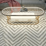 Glam Frame Single Coffee Table Oval Coffee Table with Drawer Clearhalo 'Coffee & Accent Tables' 'Coffee Tables' 'coffee_tables' 'furn' 'furn_coffee_tables' 'Furniture' 'Living Room Furniture' 6816320