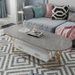 Glam Frame Single Coffee Table Oval Coffee Table with Drawer 47"L x 24"W x 18"H Grey Stone Clearhalo 'Coffee & Accent Tables' 'Coffee Tables' 'coffee_tables' 'furn' 'furn_coffee_tables' 'Furniture' 'Living Room Furniture' 6816325