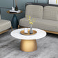 Slate Round Coffee Table Glam Pedestal No Distressing Coffee Table Set