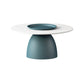 Slate Round Coffee Table Glam Pedestal No Distressing Coffee Table Set