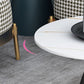 Slate Round Coffee Table Glam Pedestal No Distressing Coffee Table Set