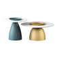 Slate Round Coffee Table Glam Pedestal No Distressing Coffee Table Set