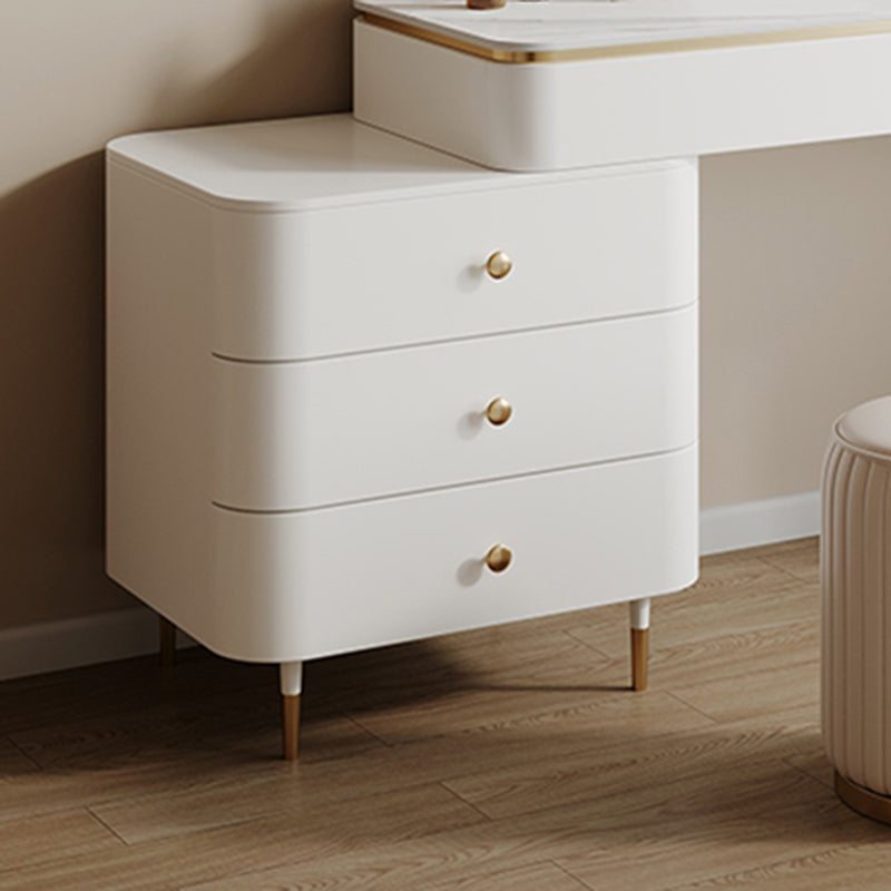 Tavolo da toeletta bianco in piedi set di vanità con tavolo da trucco e sgabello