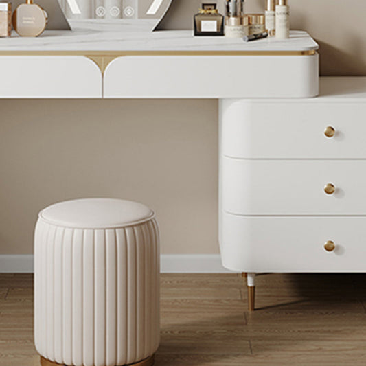 Tavolo da toeletta bianco in piedi set di vanità con tavolo da trucco e sgabello