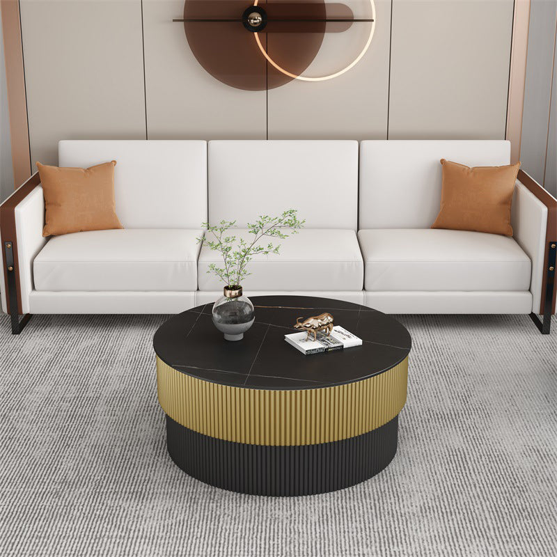 Piédestal glamour de table basse ronde en ardoise sans table basse simple pénible