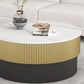 Piédestal glamour de table basse ronde en ardoise sans table basse simple pénible