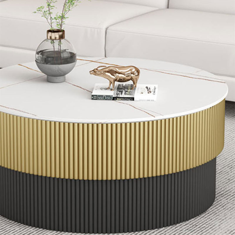 Piédestal glamour de table basse ronde en ardoise sans table basse simple pénible