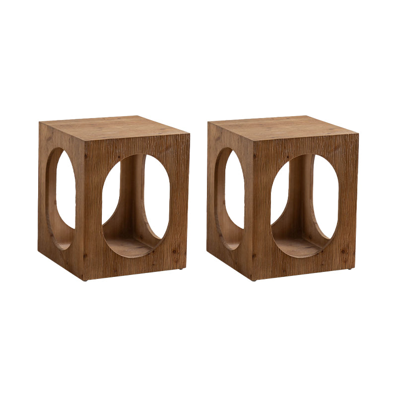 Rustieke geometrisch accent bijzettafel houten zijde uiteinde snacktafel