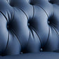 Solid Color Faux Leather Chesterfield Sofa Rolled Arm Tufted Back Sofa
