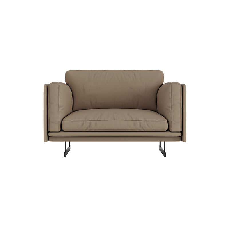 Mid Century Modern Sofa Gray Cushions Settee for Living Room 1-Seater Sofa Clearhalo 'furn' 'furn_sofas' 'Furniture' 'Living Room Furniture' 'Sofa' 'sofas' 6816655