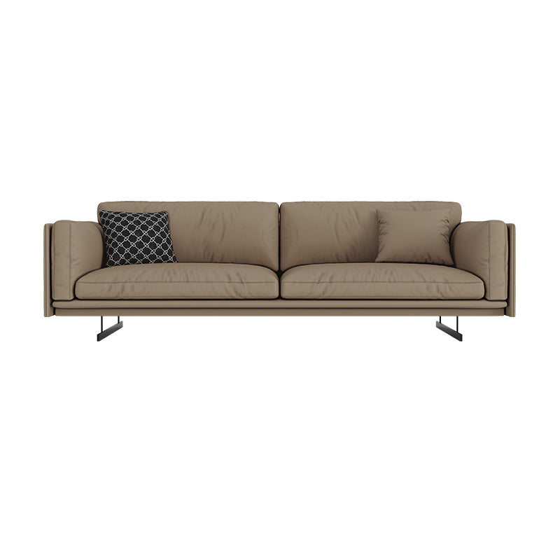 Mid Century Modern Sofa Gray Cushions Settee for Living Room 3-Seater Sofa Clearhalo 'furn' 'furn_sofas' 'Furniture' 'Living Room Furniture' 'Sofa' 'sofas' 6816658
