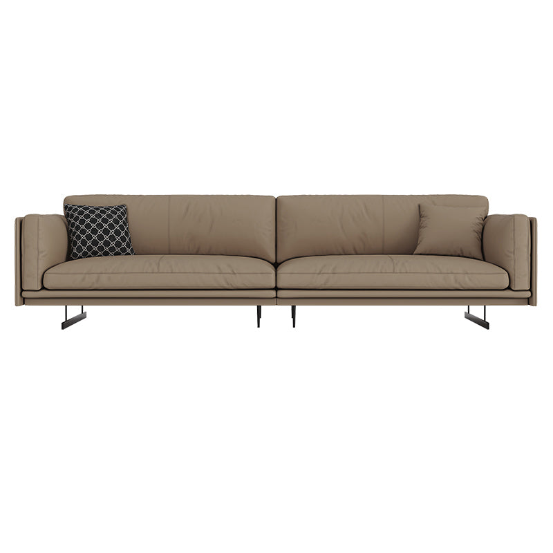 Mid Century Modern Sofa Gray Cushions Settee for Living Room 4-Seater Sofa Clearhalo 'furn' 'furn_sofas' 'Furniture' 'Living Room Furniture' 'Sofa' 'sofas' 6816660