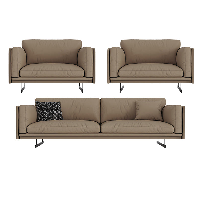 Mid Century Modern Sofa Gray Cushions Settee for Living Room 1-Seater Sofa & 1-Seater Sofa & 3-Seater Sofa Clearhalo 'furn' 'furn_sofas' 'Furniture' 'Living Room Furniture' 'Sofa' 'sofas' 6816662