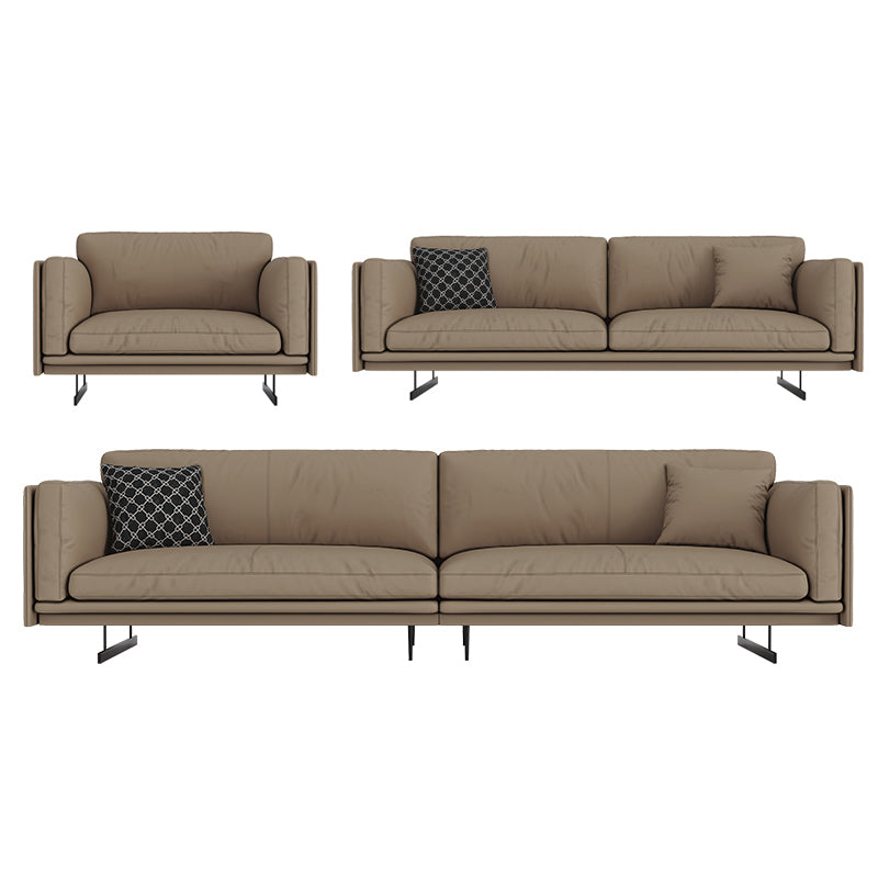 Mid Century Modern Sofa Gray Cushions Settee for Living Room 1-Seater Sofa & 2-Seater Sofa & 4-Seater Sofa Clearhalo 'furn' 'furn_sofas' 'Furniture' 'Living Room Furniture' 'Sofa' 'sofas' 6816666
