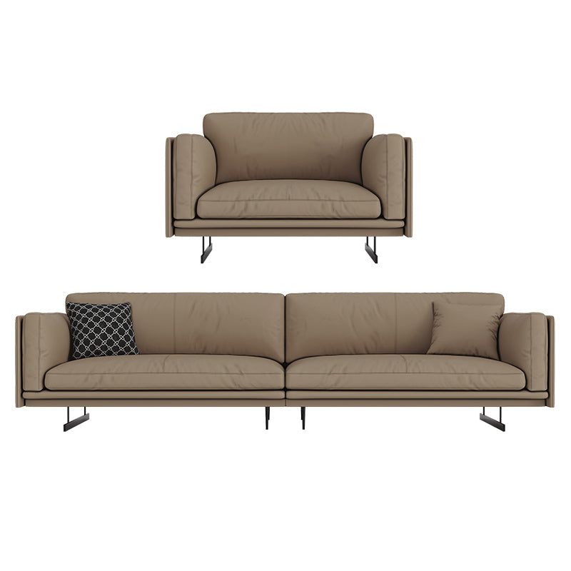Mid Century Modern Sofa Gray Cushions Settee for Living Room 4-Seater Sofa with 1-Seater Sofa Clearhalo 'furn' 'furn_sofas' 'Furniture' 'Living Room Furniture' 'Sofa' 'sofas' 6816672