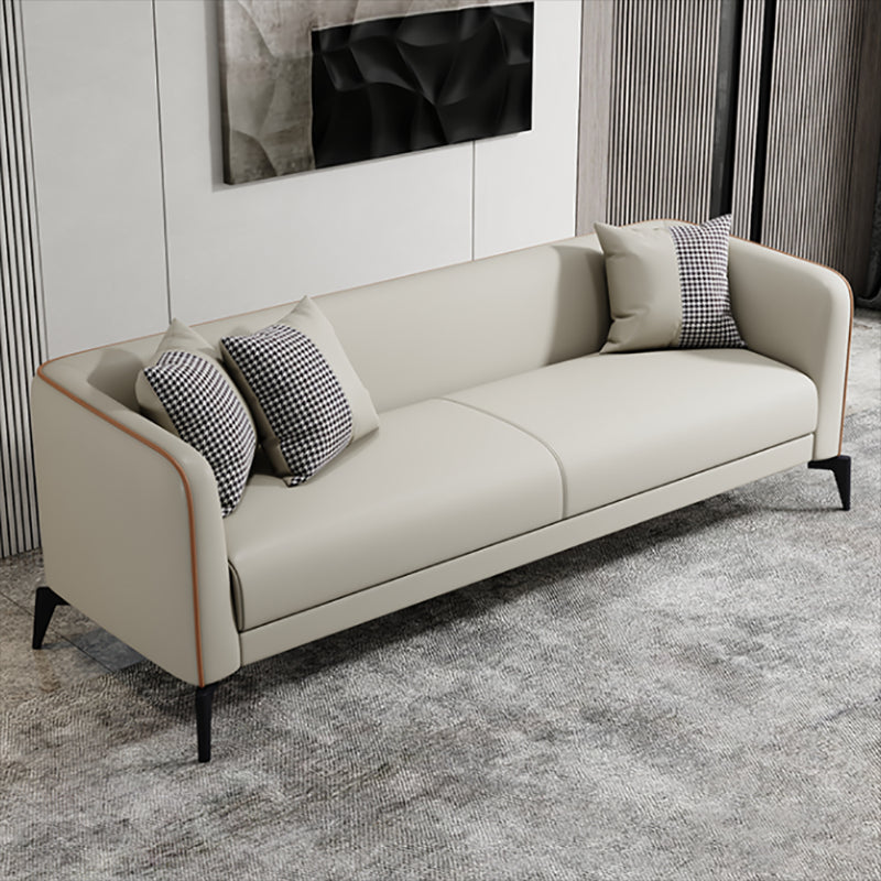 Contemporary Faux Leather Tight Back Tuxedo Arm Living Room Standard Settee