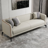 Contemporary Faux Leather Tight Back Tuxedo Arm Living Room Standard Settee