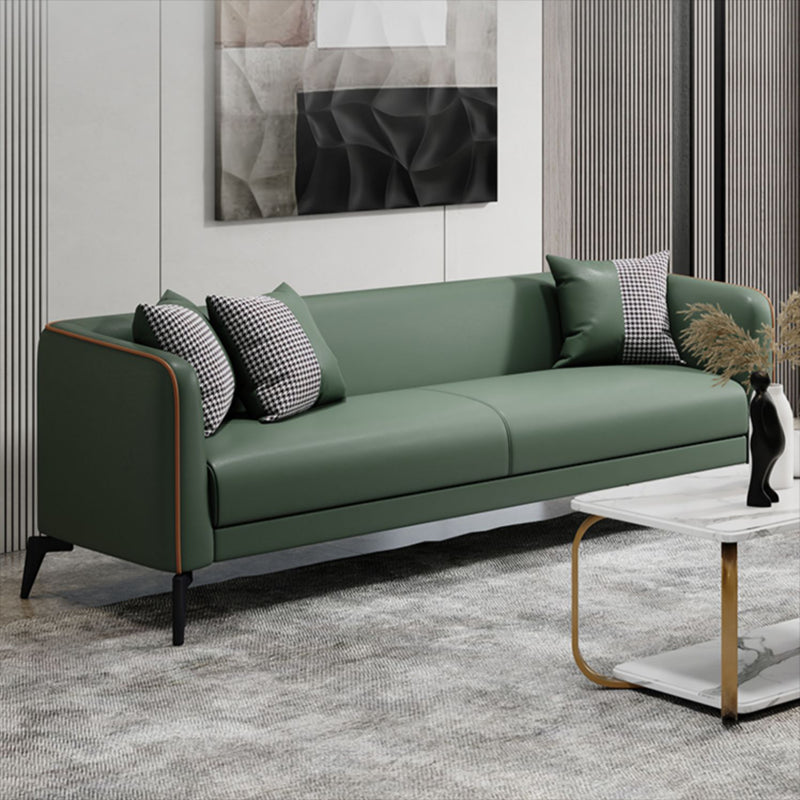 Contemporary Faux Leather Tight Back Tuxedo Arm Living Room Standard Settee