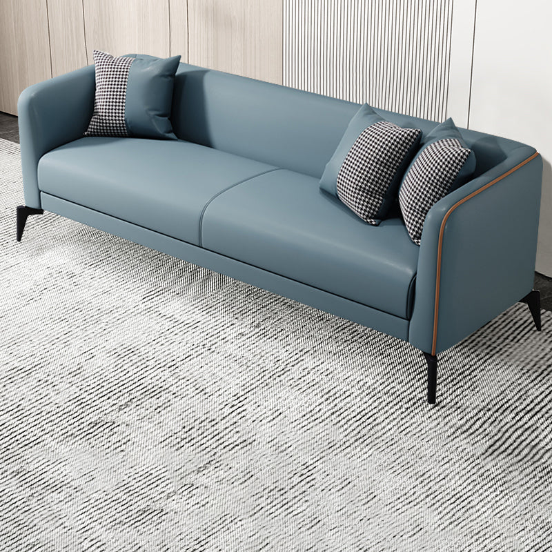 Contemporary Faux Leather Tight Back Tuxedo Arm Living Room Standard Settee