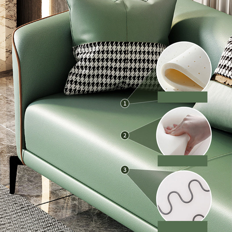 Contemporary Faux Leather Tight Back Tuxedo Arm Living Room Standard Settee