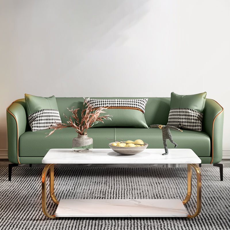 Contemporary Faux Leather Tight Back Tuxedo Arm Living Room Standard Settee