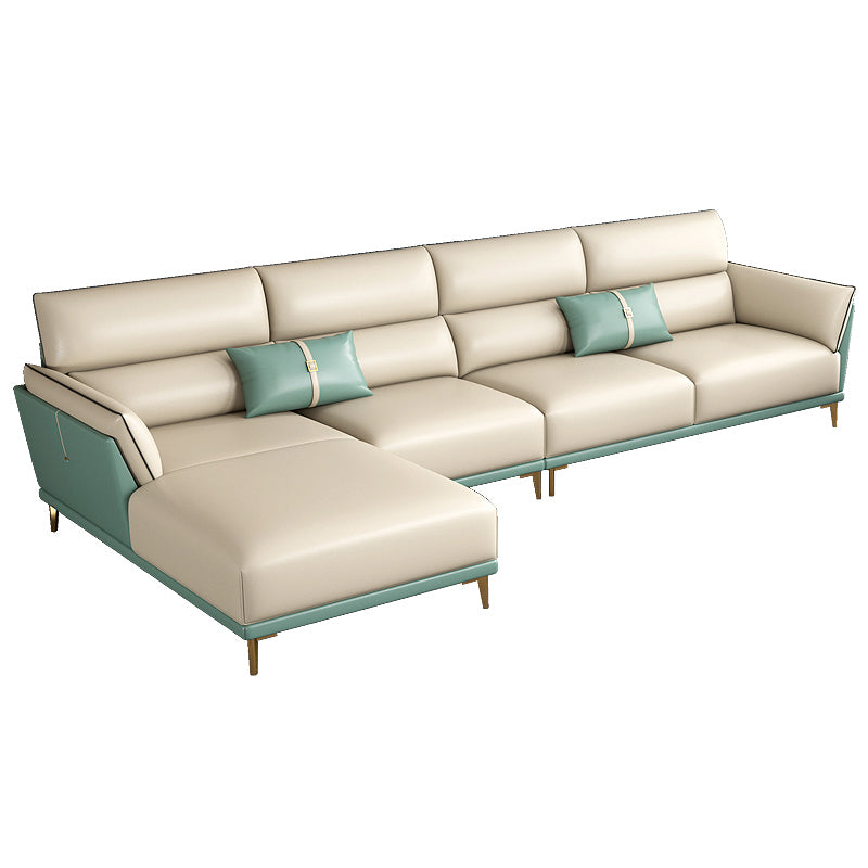 Sofa sectionnel en cuir authentique 36,22 "High Green Sofa pour le salon