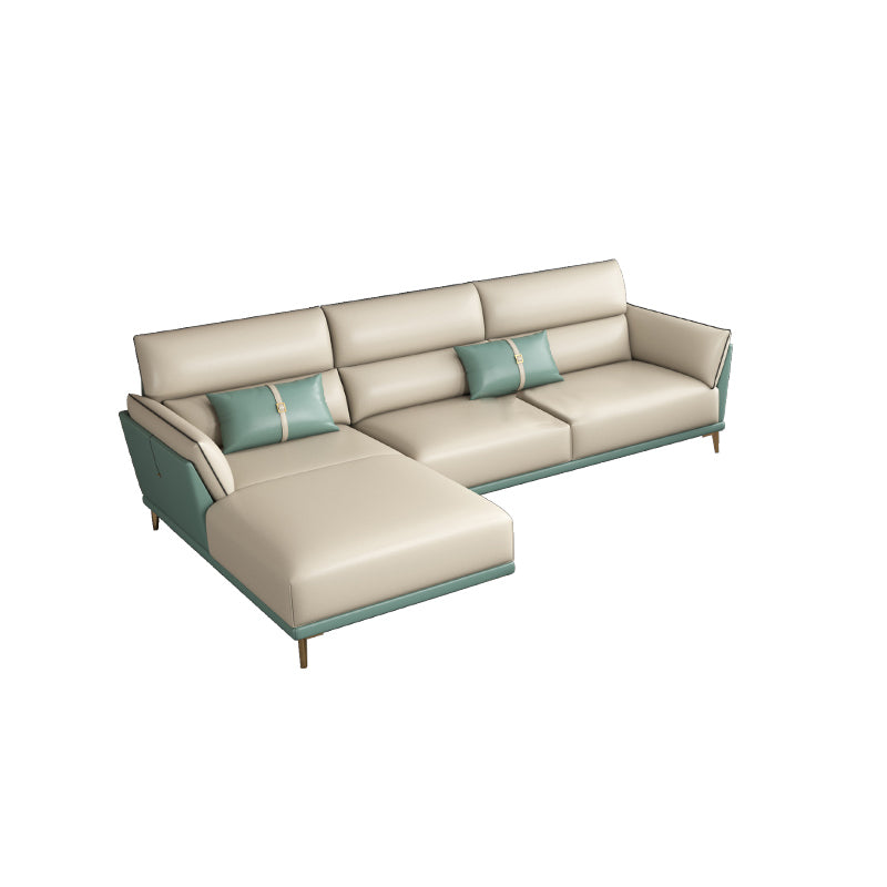 Sofa sectionnel en cuir authentique 36,22 "High Green Sofa pour le salon