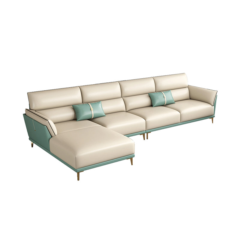 Sofa sectionnel en cuir authentique 36,22 "High Green Sofa pour le salon