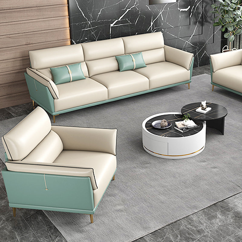 Sofa sectionnel en cuir authentique 36,22 "High Green Sofa pour le salon
