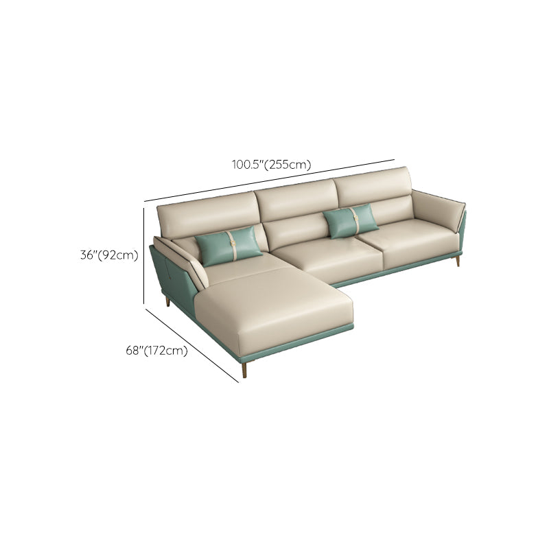 Sofa sectionnel en cuir authentique 36,22 "High Green Sofa pour le salon