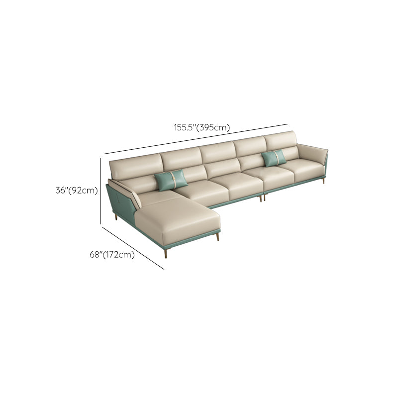 Sofa sectionnel en cuir authentique 36,22 "High Green Sofa pour le salon