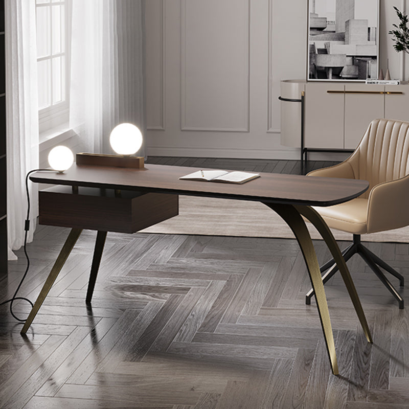 Zeitgenössischer Holz Office Desk Oval Writing Desk mit Beinen für Büro