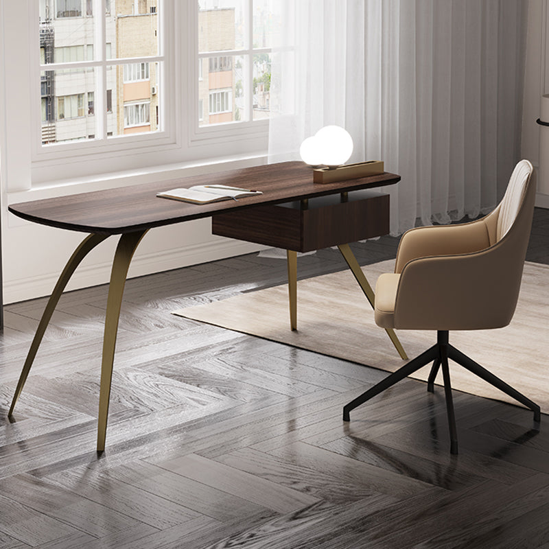 Zeitgenössischer Holz Office Desk Oval Writing Desk mit Beinen für Büro